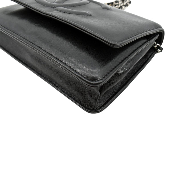 CHANEL Timeless WOC Patent Leather Wallet on Chain Shoulder Bag Black