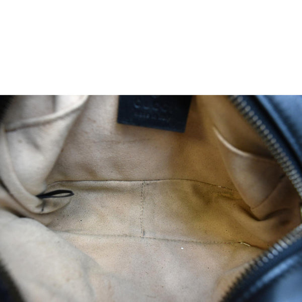 GUCCI GG Marmont Matelasse Mini Leather Crossbody Bag Black 448065