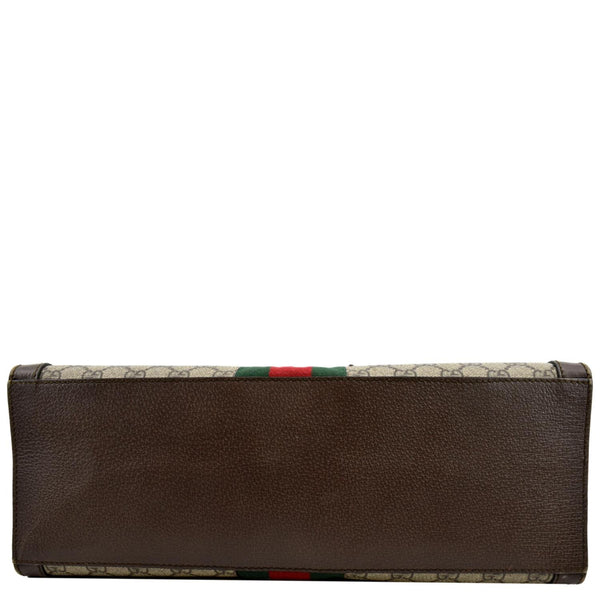 GUCCI Ophidia GG Vertical Supreme Monogram Web Tote Bag Brown 524536