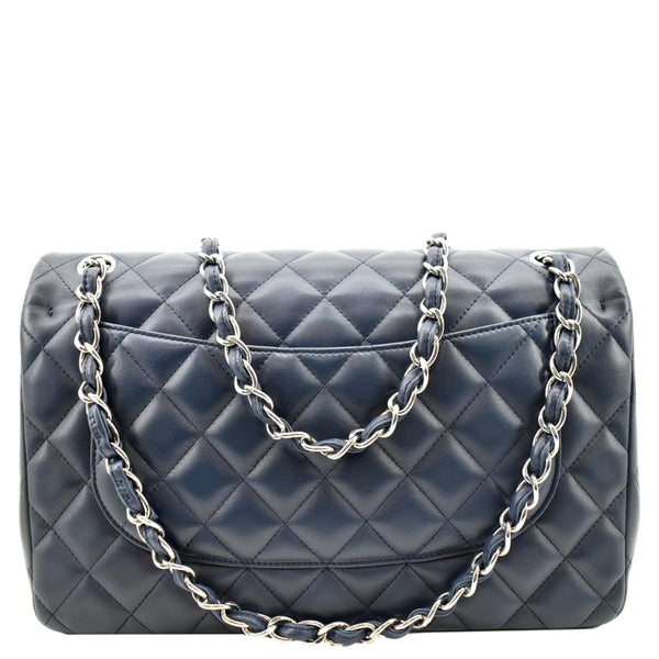 CHANEL Jumbo Double Flap Calfskin Leather Shoulder Bag Navy Blue