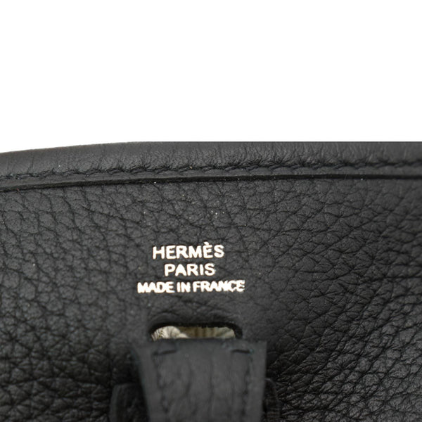HERMES Evelyne Amazone TPM III Clemence Leather Crossbody Bag Black