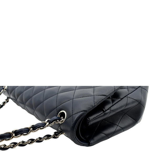 CHANEL Jumbo Double Flap Calfskin Leather Shoulder Bag Navy Blue