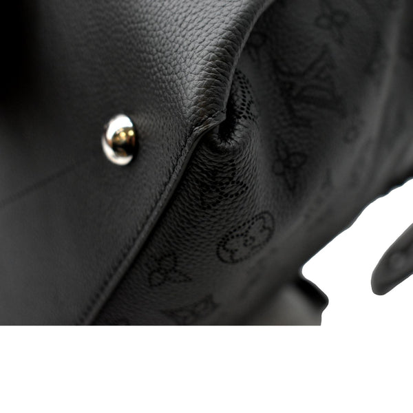 LOUIS VUITTON Beaubourg Mahina MM Leather Hobo Shoulder Bag Black