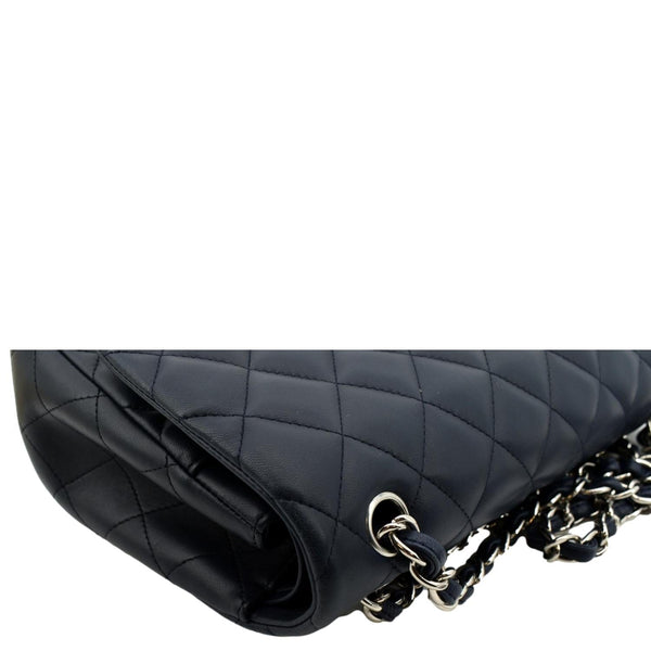 CHANEL Jumbo Double Flap Calfskin Leather Shoulder Bag Navy Blue