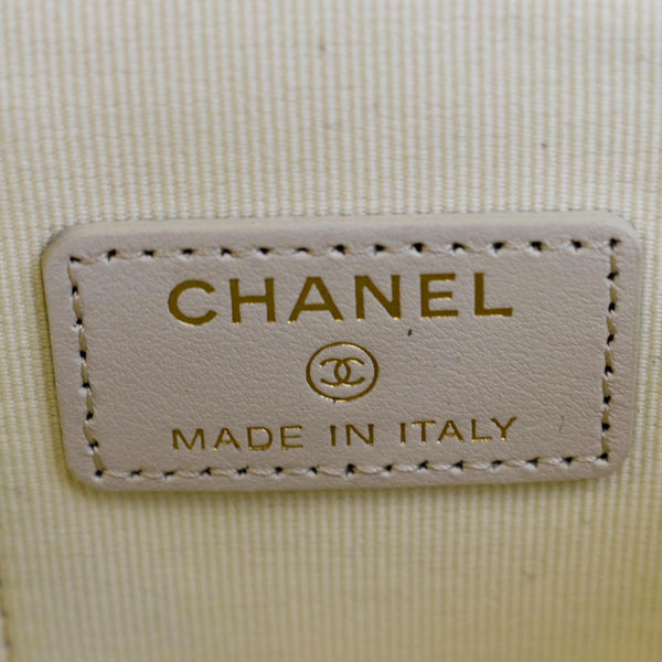 CHANEL Vanity Case Quilted Leather Crossbody Bag White