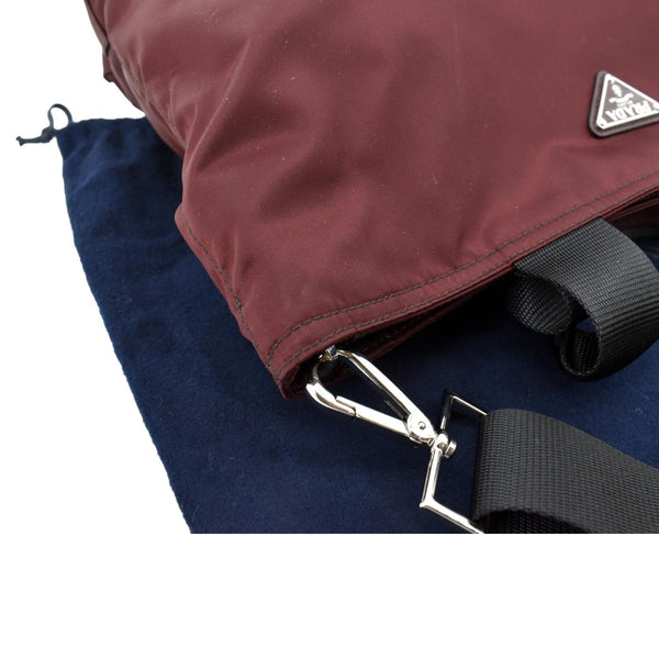 PRADA Medium Nylon Tote Bag Maroon