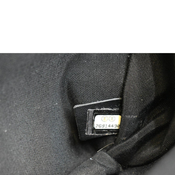 Chanel CC Side Chain Full Flap Leather Shoulder Bag Black