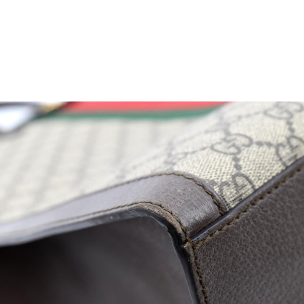 GUCCI Ophidia GG Vertical Supreme Monogram Web Tote Bag Brown 524536