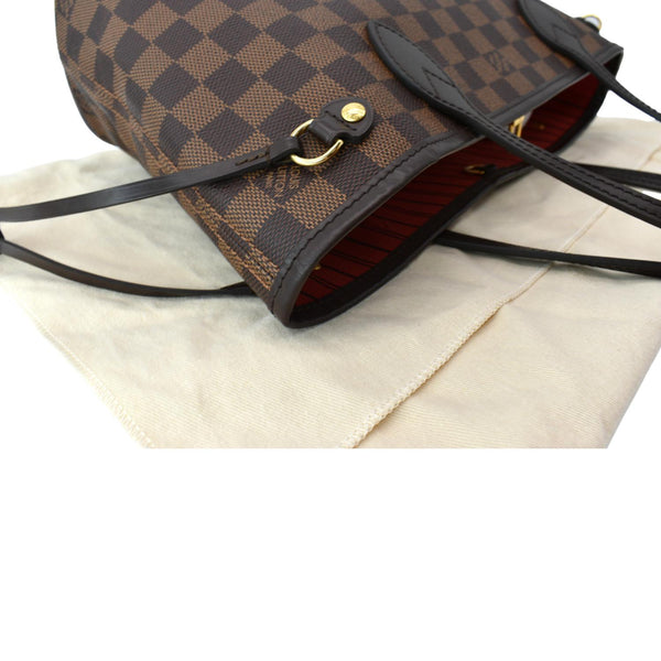 LOUIS VUITTON Neverfull PM Damier Ebene Shoulder Bag Brown
