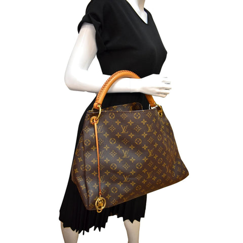 LOUIS VUITTON Artsy MM Monogram Canvas Hobo Bag Brown