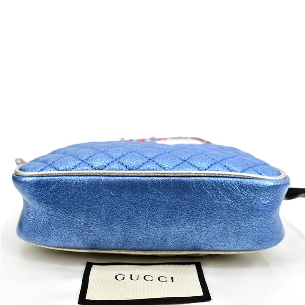 GUCCI Trapuntata Mini Zumi Dome Laminated Nappa Leather Crossbody Bag Red/Blue 534951