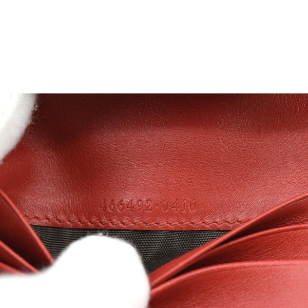 GUCCI Marmont GG Matelasse Leather Card Case Wallet Red 466492