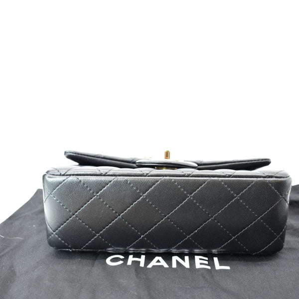 CHANEL Mini Rectangular Flap Quilted Lambskin Leather Shoulder Bag Black