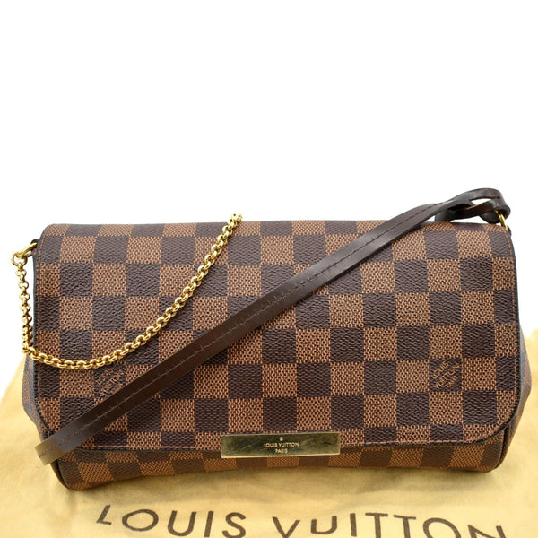 LOUIS VUITTON Favorite MM Damier Ebene Crossbody Bag Brown