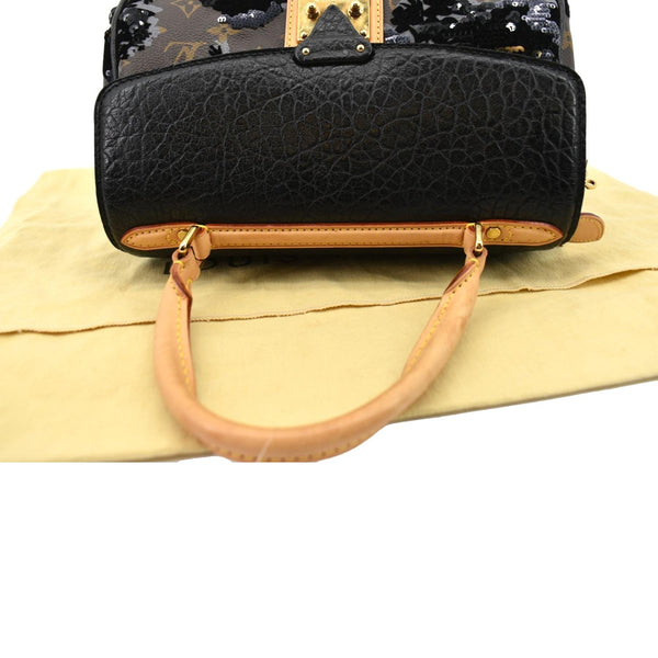 LOUIS VUITTON Fleur De Jais Carrousel Monogram Leather Satchel Bag Black