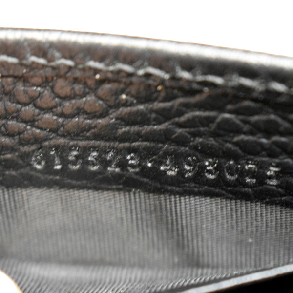 GUCCI GG Interlocking Pebbled Leather Crossbody Bag Black 615523