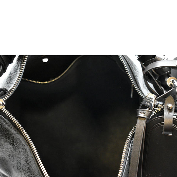 LOUIS VUITTON Beaubourg Mahina MM Leather Hobo Shoulder Bag Black