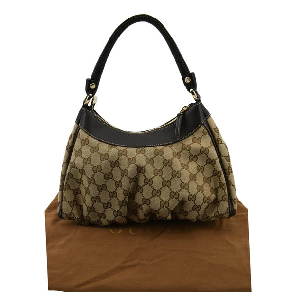 GUCCI D Ring Monogram Hobo Bag Brown 190525
