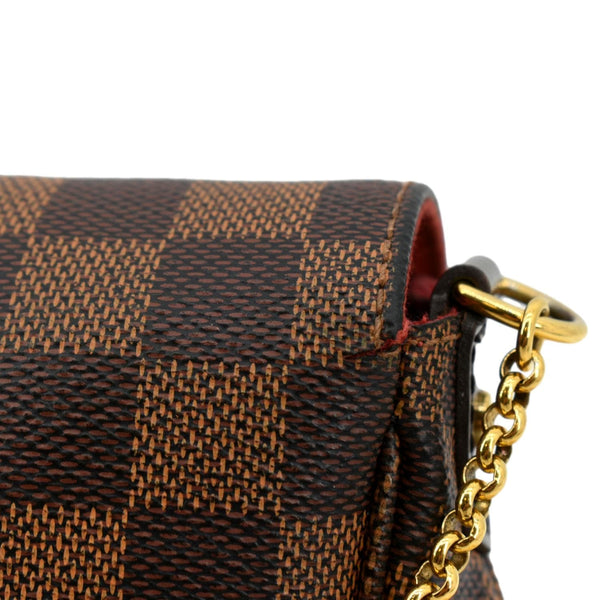 LOUIS VUITTON Favorite MM Damier Ebene Crossbody Bag Brown