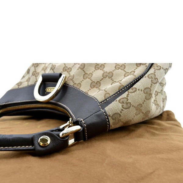 GUCCI D Ring Monogram Hobo Bag Brown 190525