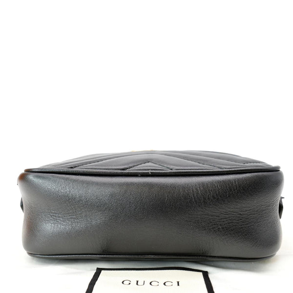 GUCCI GG Marmont Matelasse Mini Leather Crossbody Bag Black 448065