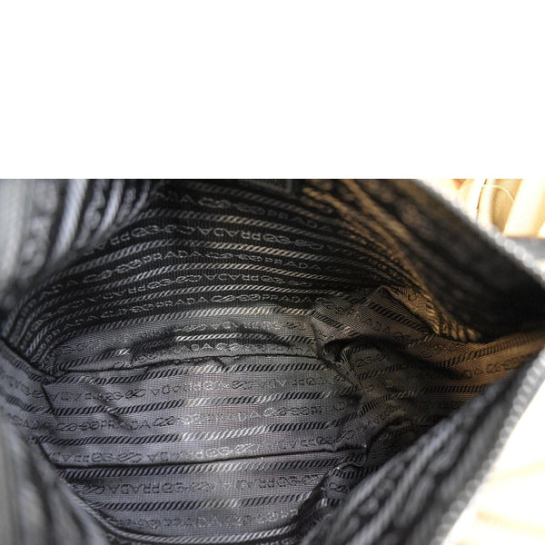 PRADA Re-Nylon Leather Crossbody Bag White