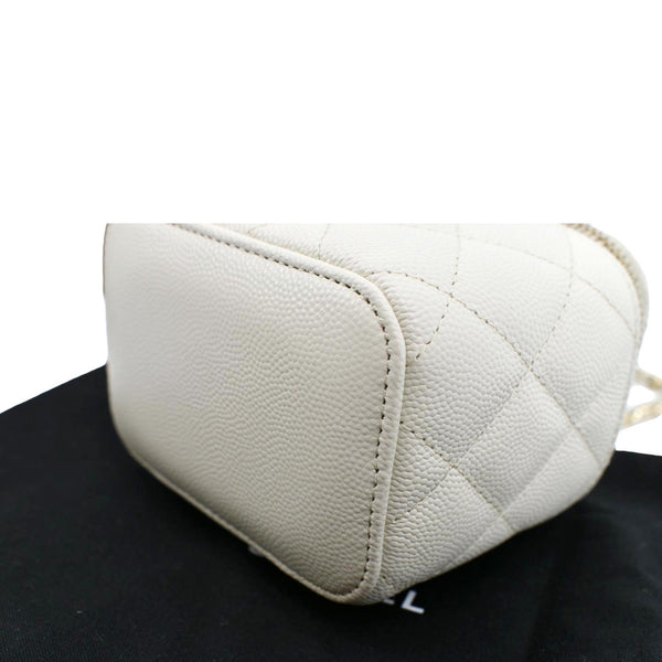 CHANEL Vanity Case Quilted Leather Crossbody Bag White