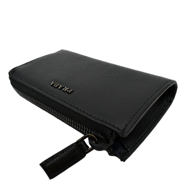 Prada Saffiano Leather Zip Pouch in Black Color - Top Left