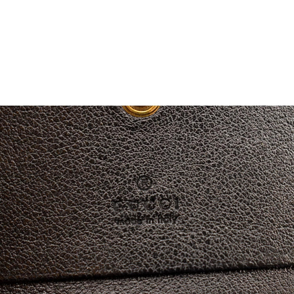 GUCCI Diana Small Bamboo Leather Card Case Wallet Black 658244