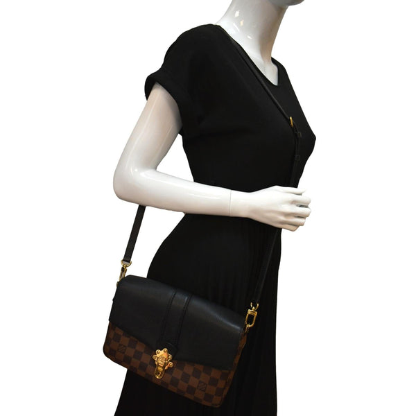 LOUIS VUITTON Clapton Damier Ebene Crossbody Bag Black