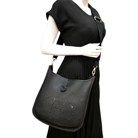 Hermes Evelyne GM Taurillon Clemence Crossbody Bag - Full View