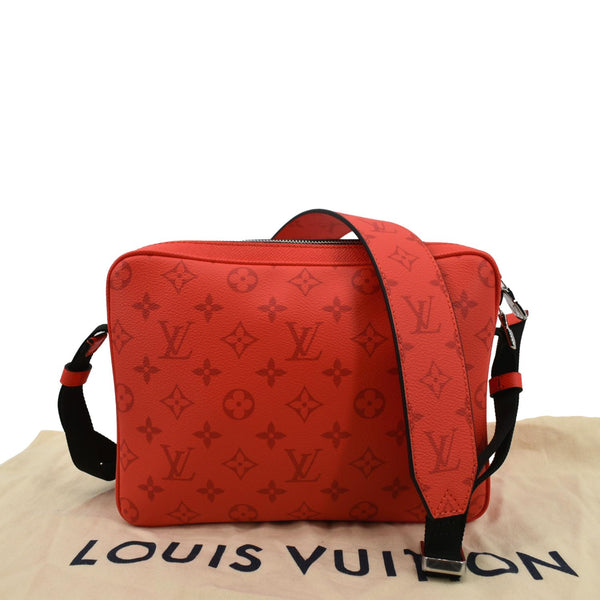 LOUIS VUITTON Outdoor Messenger Monogram Taiga Leather Shoulder Bag Red