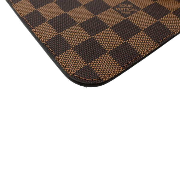 LOUIS VUITTON Neverfull Damier Ebene Pochette Wristlet Pouch Brown