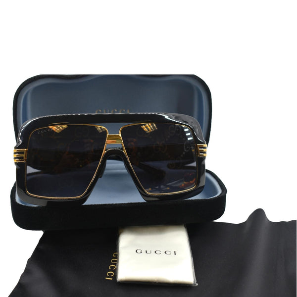 GUCCI GG0900S 001 Black Sunglasses Grey Mirrored Lens