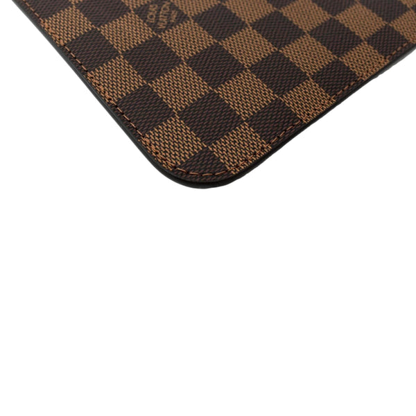 LOUIS VUITTON Neverfull Damier Ebene Pochette Wristlet Pouch Brown