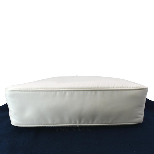 PRADA Re-Nylon Leather Crossbody Bag White