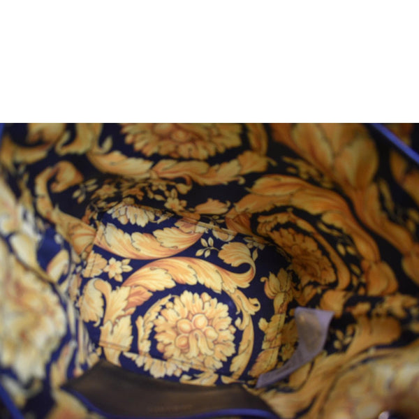 VERSACE Virtus Quilted Nappa Leather Bucket Bag Black