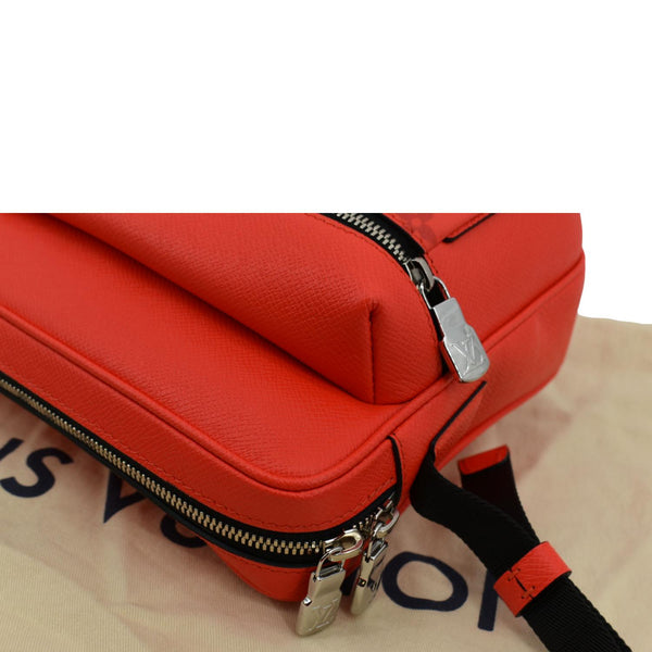 LOUIS VUITTON Outdoor Messenger Monogram Taiga Leather Shoulder Bag Red