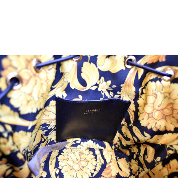 VERSACE Virtus Quilted Nappa Leather Bucket Bag Black