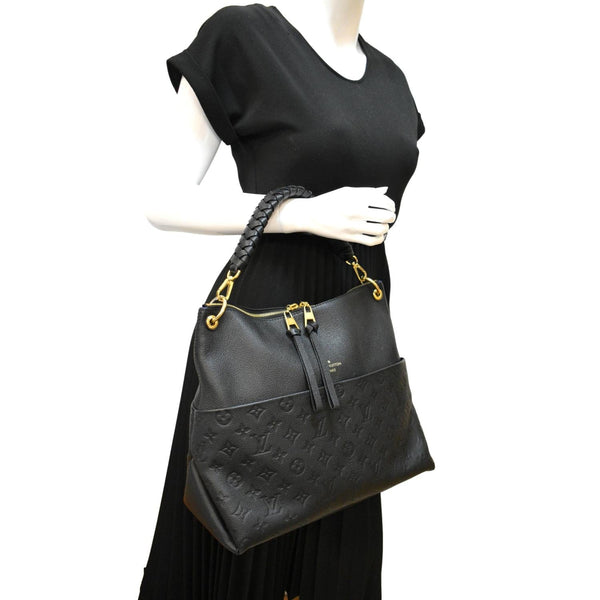 LOUIS VUITTON Maida Monogram Empreinte Leather Hobo Bag Black