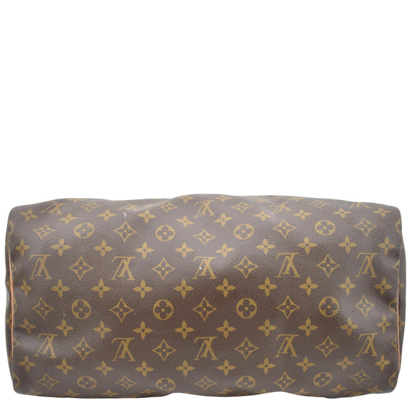 LOUIS VUITTON Speedy 40 Monogram Canvas Satchel Bag Brown