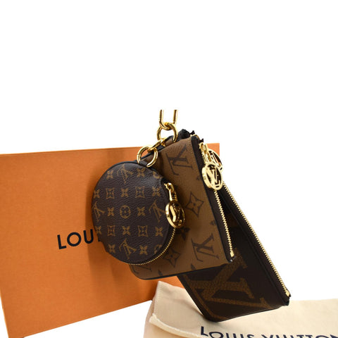 LOUIS VUITTON Monogram Canvas Trio Pouch Bag Brown