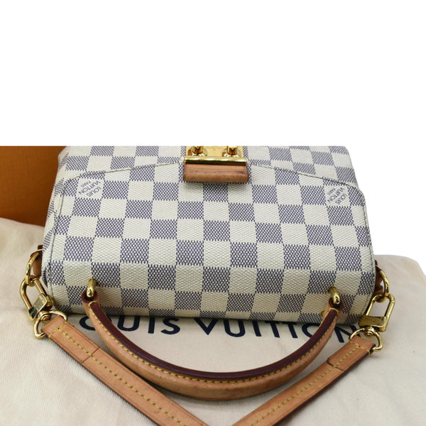 LOUIS VUITTON Croisette Damier Azur Satchel Crossbody Bag White
