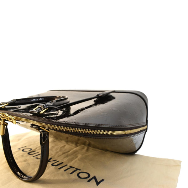 LOUIS VUITTON Alma GM Monogram Vernis Leather Satchel Bag Amarante