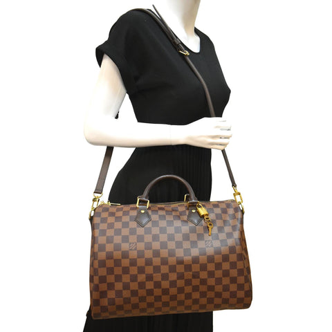 LOUIS VUITTON Speedy 35 Bandouliere Damier Ebene Shoulder Bag Brown