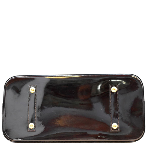 LOUIS VUITTON Alma GM Monogram Vernis Leather Satchel Bag Amarante