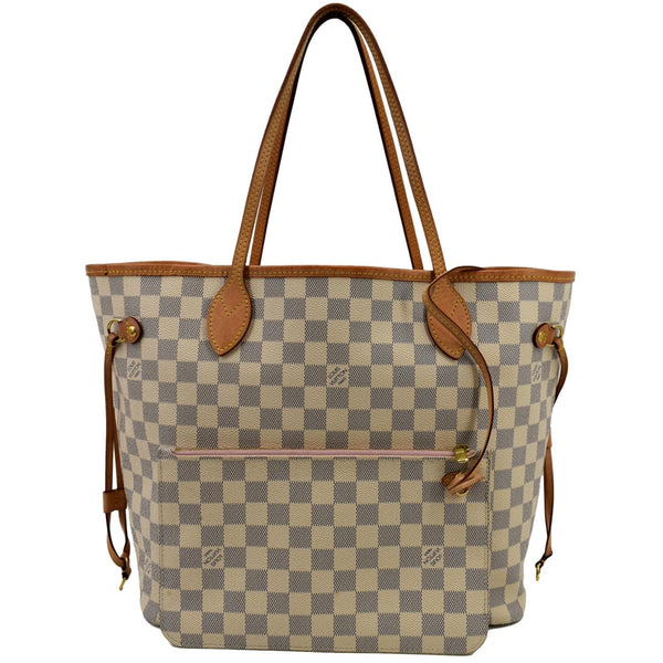 LOUIS VUITTON Neverfull MM Damier Azur Tote Bag White - Sold