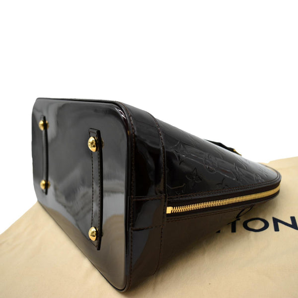 LOUIS VUITTON Alma GM Monogram Vernis Leather Satchel Bag Amarante