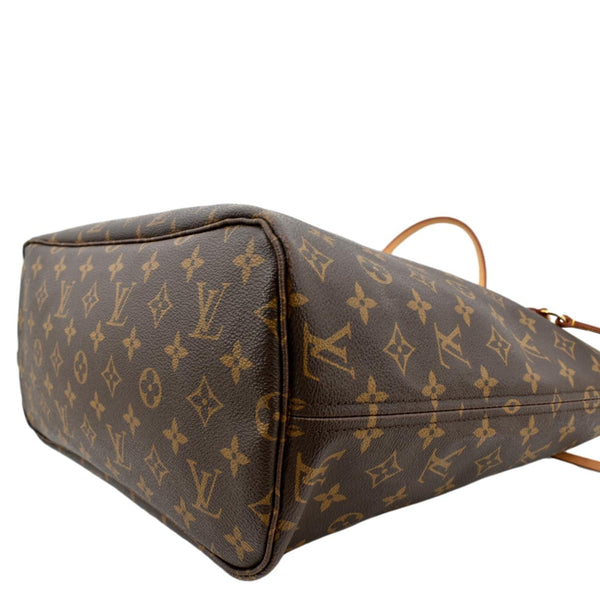 LOUIS VUITTON Neverfull MM Monogram Canvas Tote Bag Brown