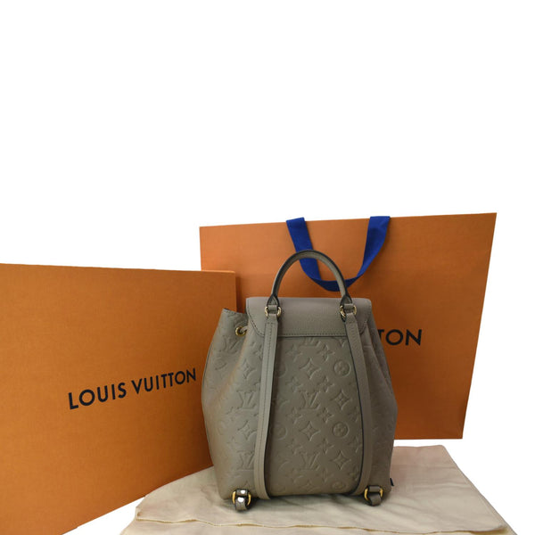 LOUIS VUITTON Montsouris Monogram Empreinte Leather Backpack Beige